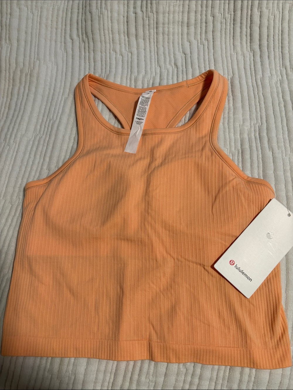 lululemon athletica Peach Ribbed Crop Tank